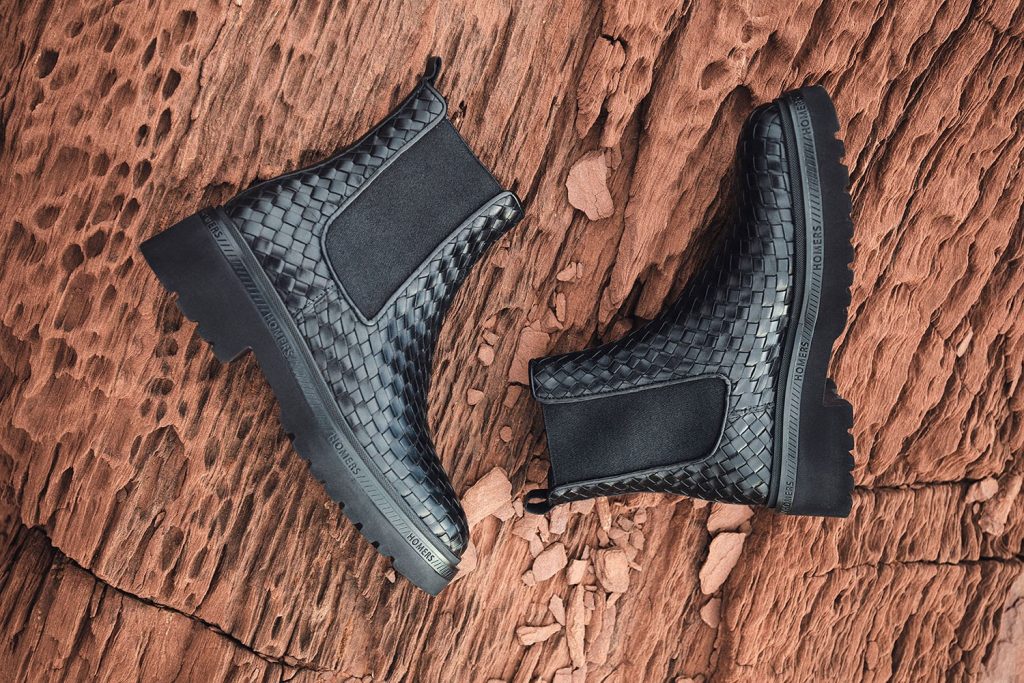 Botín de piel trenzada Homers